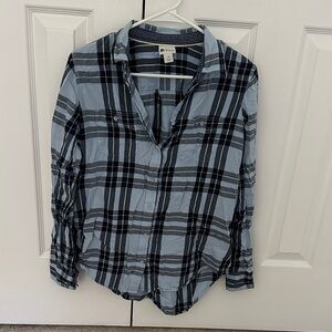 STYLUS Blue and Black Plaid Shirt